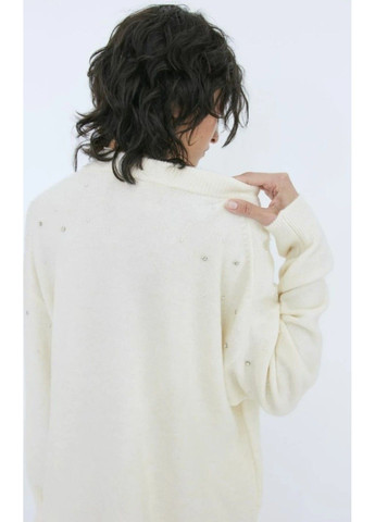 Молочный зимний женский свитер с бисером н&м (57901) м молочный H&M