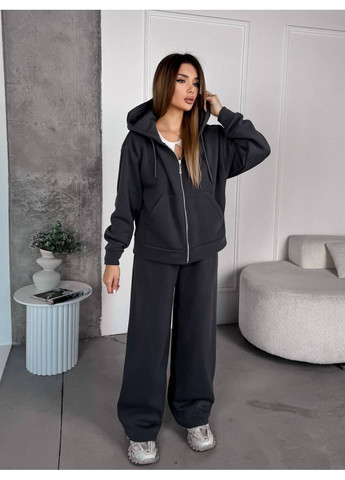 Жіночий універсальний костюм із худі на блискавці та вільними штанами No Brand (371813854)
