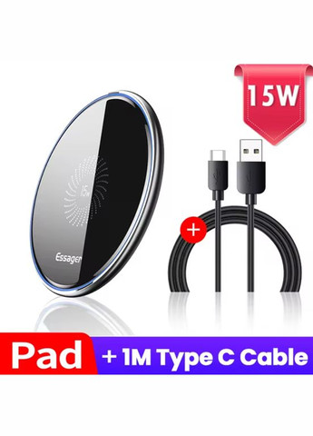 Зарядний пристрій для телефонів бездротовий для iPhone/Android 15 Вт Essager (299330181)