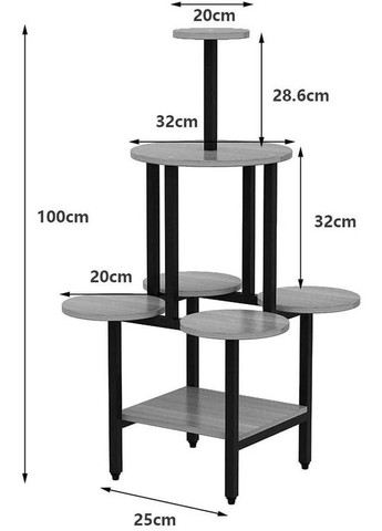 Подставка для цветов из дерева Сарамага венге-зефир (ЦВТ-01071220) No Brand (328226439)