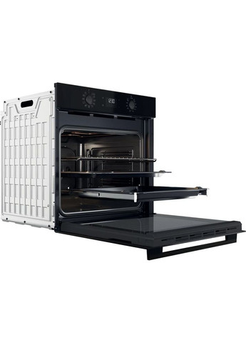 Духовой шкаф электрический, 71л, A+, дисплей, конвекция, телескопические направляющие, черный WHIRLPOOL (314775565)