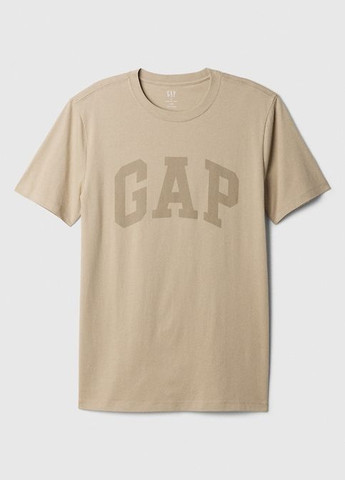 Чоловіча футболка Everyday Soft Logo бежева Gap (307356918)