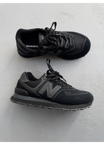 Чорні Осінні кросівки чоловічі і жіночі New Balance 574 Black | Нью Беланс 574