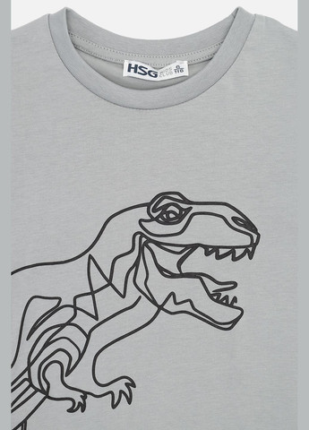 Сіра літня футболка з коротким рукавом для хлопчика колір сірий цб-00273660 HSG kids club