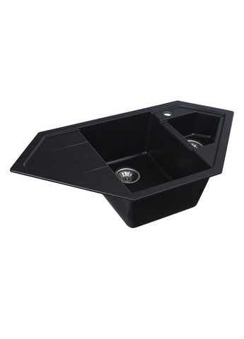 Гранітна мийка для кухні 9950 PANDORA матова Чорний металік Platinum (277697114)