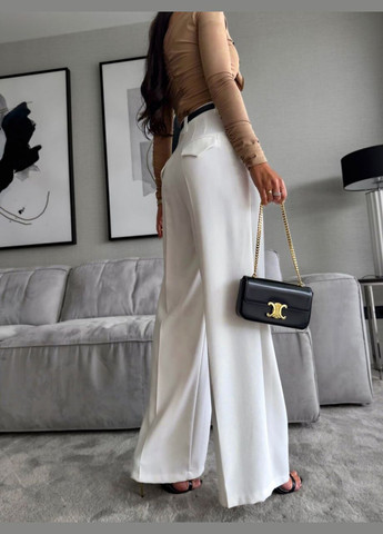 Жіночі штани палаццо колір білий р.42/44 454142 New Trend (289720046)