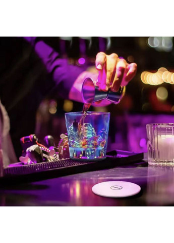 Підсклянка підставка під склянку кухоль келих пляшку самоклеючий діодний для бару та вечірок 2 шт світло Білий Neon (362207089)