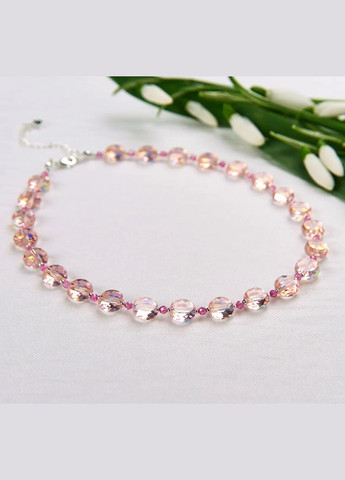 Чокер Чеський Кришталь Монетка Люкс + вставки Циркон, фур-ра гіп-ний сплав колір срібло d-9,5х3мм+- L-37-43см No Brand циркон латунь, натуральний камінь, медичний сплав, скло срібло (323654085)