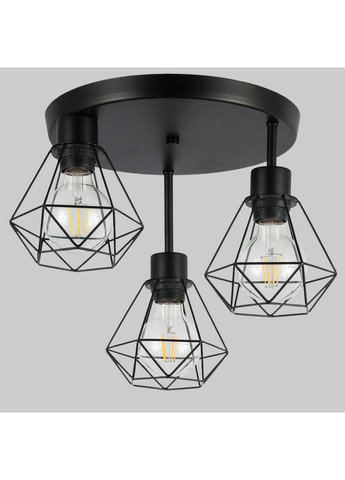 Потолочная люстра с 3 плафонами в стиле лофт "Loft Trio Light" (52-102-3(3008) BK) No Brand (371645266)