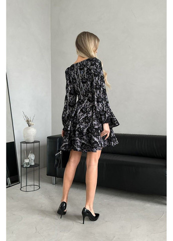 Черное коктейльное платье гипюр роза 24111 черная Tanita-Romario