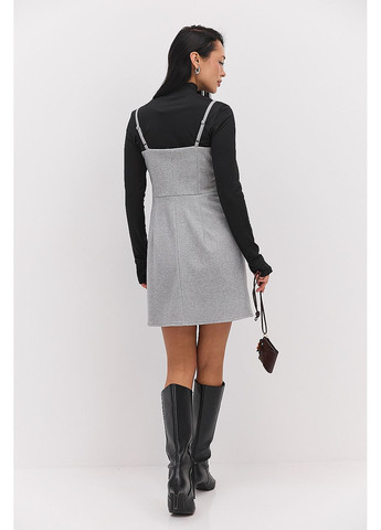 Серое женский теплый сарафан на молнии серый меланж Arjen