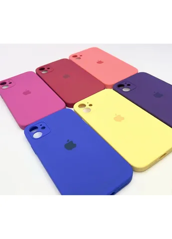 Чехол на iPhone 11 накладка на айфон 11 квадратные бортики full cover square blue Silicone Case (401632784)