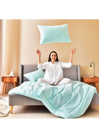 Набор Tropical евро одеяло 200х220 см + подушка 2 шт 50х70 см мята антиалергенный IDEIA (367726583)