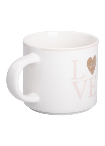 Кружка керамическая 350 (мл) для кофе и чая Love Белая RX-N240126WL Jooki (358705838)