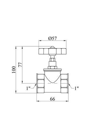 Вентиль запірний 1" ВВ PN16 латунний УК1122-ПА Lexline (311204720)