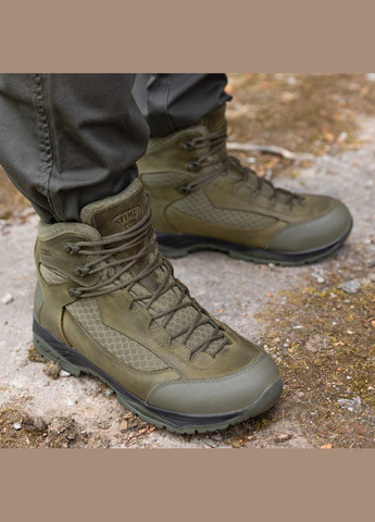 Шкіряні Демісезонні Жіночі Берці Тактичні. 36-46р Олива. Гідрофобна шкіра! STDF-2128 No Brand (301147957)