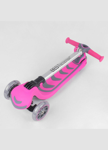 Детский самокат 57795. Складной алюминиевый руль, PU колеса с подсветкой. Розовый Best Scooter (280905456)