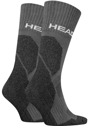 Серые мужские носки hiking all climates crew 2p серый Head однотонные (367586146)