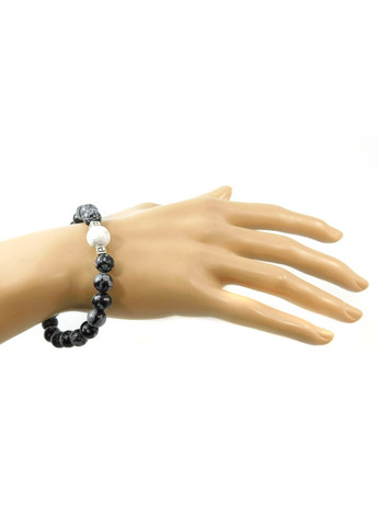 Эксклюзивный браслет "Парный" Обсидиан, Кахолонг 17 Fursa fashion (322314086)