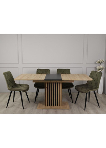 Стіл CASANDRA D/C дуб артізан/чорний Intarsio (371993825)