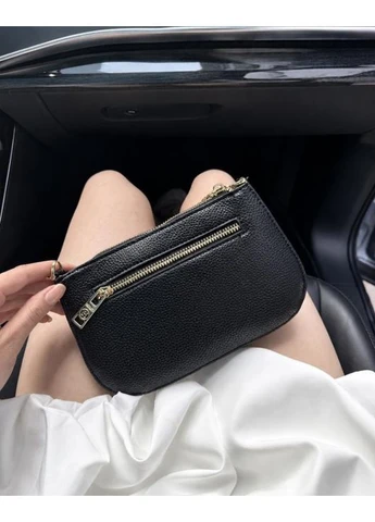 Елегантний жіночий шкіряний клатч Hermes чорний No Brand (402793145)