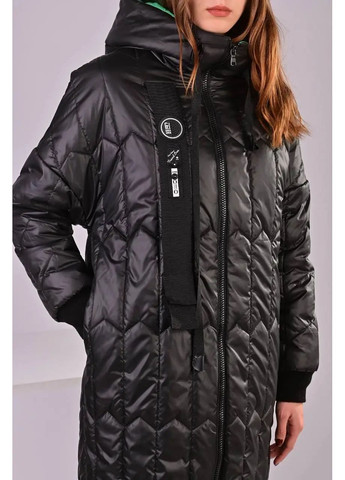 Чорна зимня куртка пальто жіноча зимова чорна куртка-пальто No Brand Жіноча зимова куртка