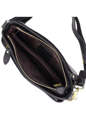 Сумка кросс-боди через плечо женская из натуральной кожи средняя Черный 38340 Vintage (355245176)