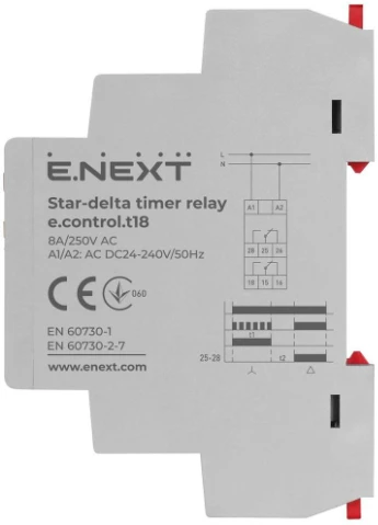 Реле часу e.control.t18 зірка/трикутник для електродвигунів E.NEXT (382017990)
