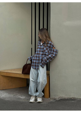 Коричневая повседневный рубашка Україна с длинным рукавом