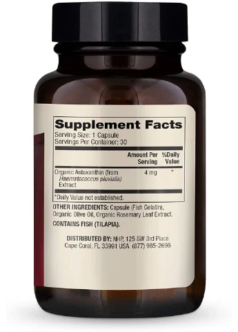 Астаксантин, Astaxanthin,, 4 мг, 30 капсул Dr. Mercola (322064949)