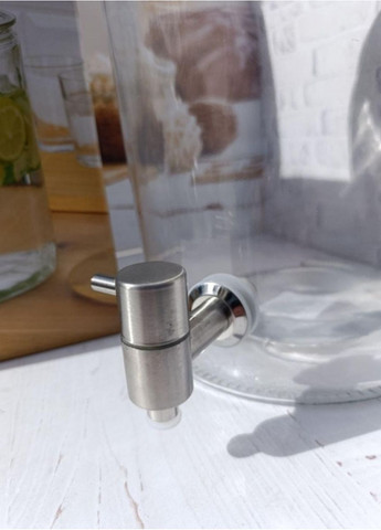 Лимонадник 9038-6 стеклянный с бамбуковой крышкой 5 л Прозрачный SNT (349443294)