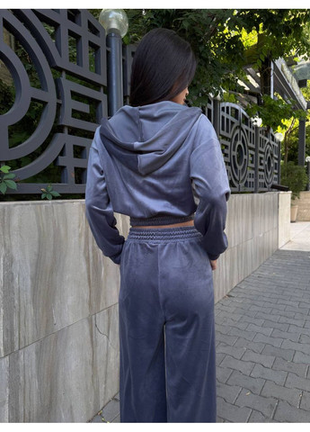 Жіночий велюровий костюм-трійка з палаццо No Brand Б780-1009/3 (355312668)