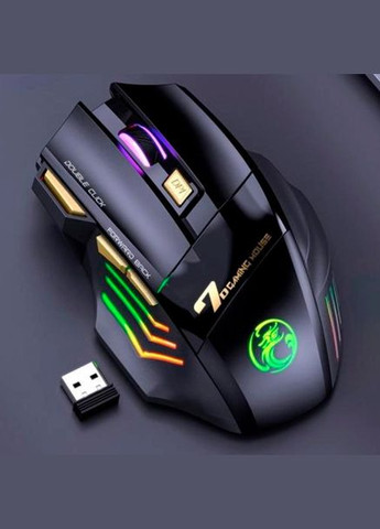 Бездротова мишка, 2.4ГГц та Bluetooth, АКБ підсвічування, iMice GW-X7, чорна No Brand (305412287)