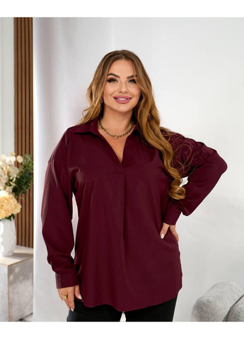 Бордовая блуза женская рубашка софт, мод. 302 Sofia 300
