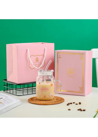 Кружка з трубочкою та кришкою Berry 14605 400 мл No Brand (324267970)