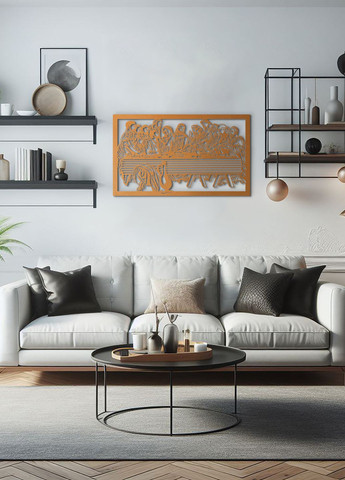 Современные картины для интерьера, Настенный декор для комнаты "Тайна вечеря", стиль минимализм 95х55 см Woodyard (292013532)