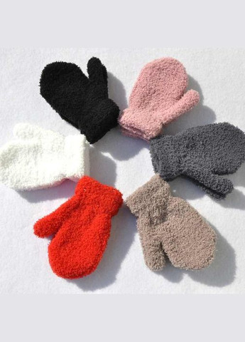 Варежки детские теплые плюшевые Тедди 1 до 4 лет сорный цвет осенние No Brand Kids Teddy Plush (313240935)