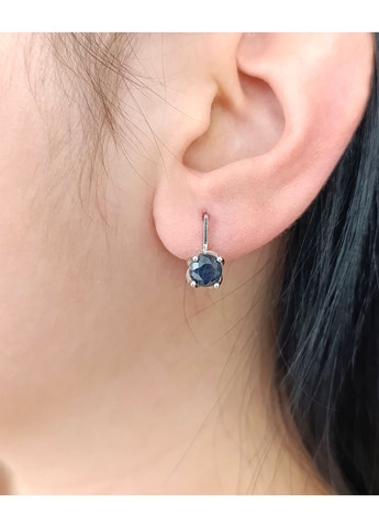 Серьги серебряные с сапфиром СТ1000/4-сф No Brand Сережки (356180686)