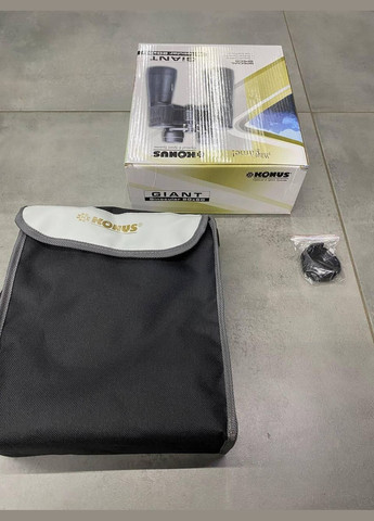 Бінокль GIANT 20x60, Чорний, чохол, нашийний ремінь, захисні кришки на об'єктиви та окуляри Konus (338625271)