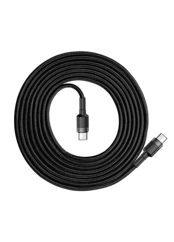 Кабель USB Type-C Baseus Cafule 60W 2м нейлонове обплетення чорний-сірий No Brand (402843748)