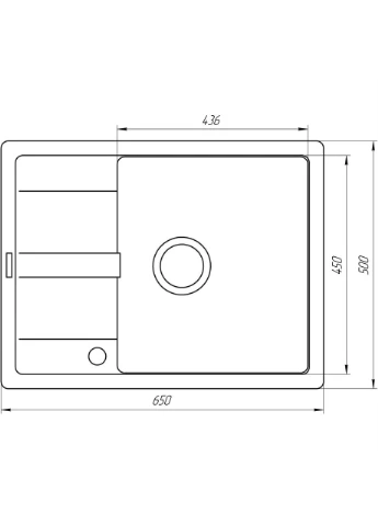 Гранитная мойка ONE 650х500мм-А0001 Globus Lux (392914273)