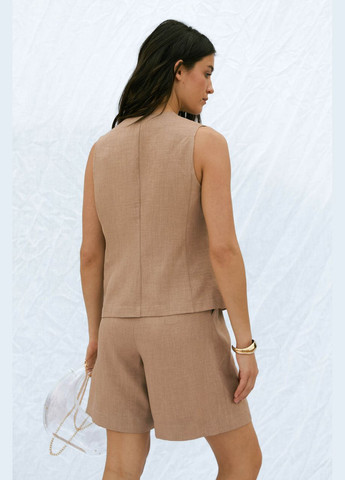 Літній костюм жилетка с шортами. Бежевий Seventeen (340476990)