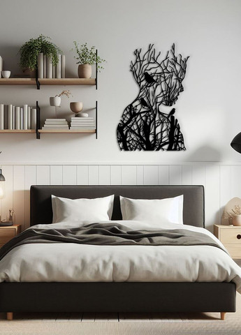 Картина лофт, настенный декор для дома "Кружева девушка с птицами", декоративное панно 70х48 см Woodyard (292112908)