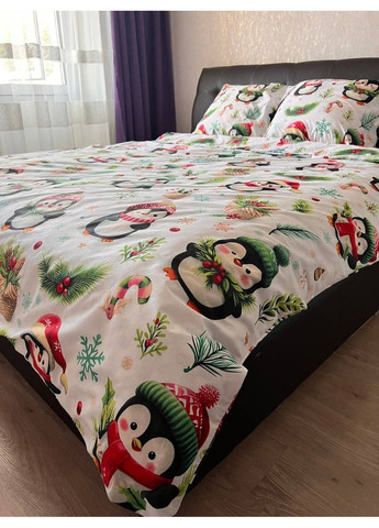 Двуспальный комплект постельного белья Бязь Gold - Lux размер 180х220 см Новогодний SOVA текстиль Пінгвіни (364963548)