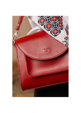Сумка жіноча шкіряна через плече Liv червоний краст The Wings (302008444)