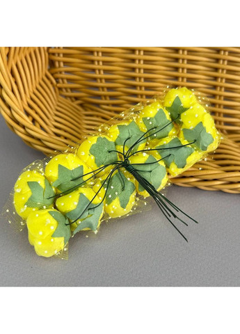 Фоаміранові трояндочки з фатіном 1 букет (12шт) - Жовтий Plus-plus (352749481)