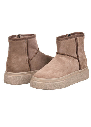 Уггі жіночі зимові короткі теплі на блискавці замшеві на високій підошві повсякденні для прогулянок бежеві 0478-4060 Rispetto (304251692)