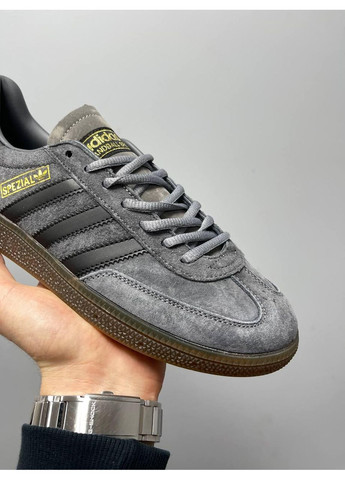 Серые демисезонные кроссовки мужские adidas spezial grey black brown адидас специал No Brand