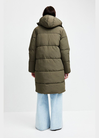 Темно-зелена зимня куртка подовжена вільного крою H&M