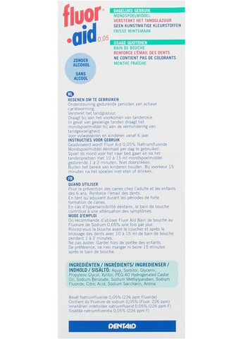 Ополіскувач для порожнини рота Vitis Fluor-Aid 500ml (606421-57193) Dentaid (368620211)